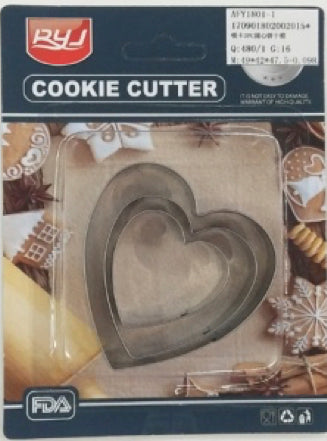 3079  3pc Heart Cookie Cutter