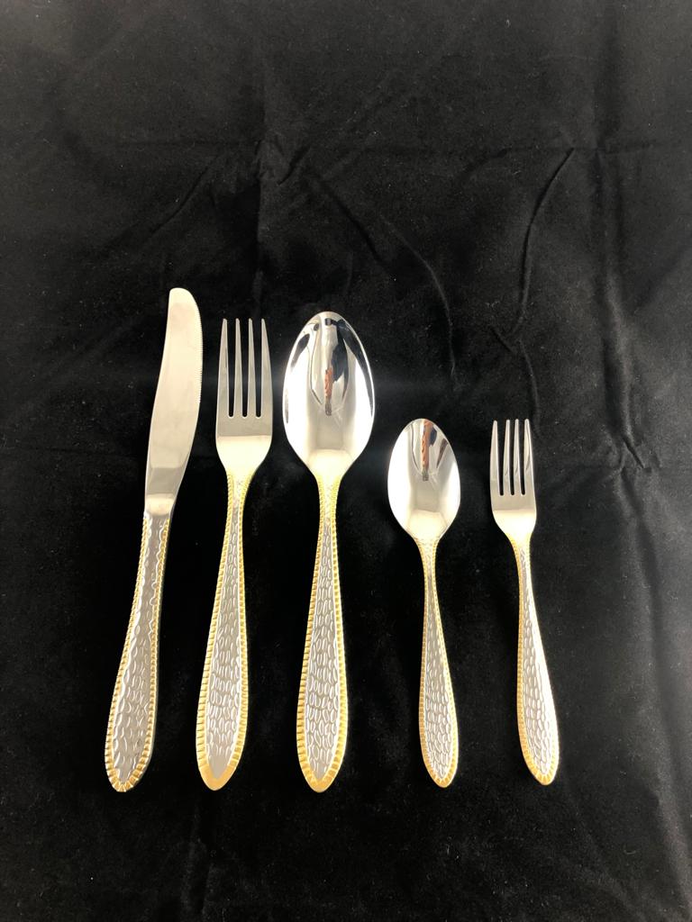 Cutlery Hammered Gold Plated