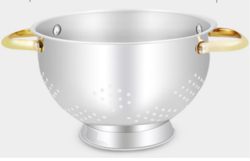 7073* 21cm Colander with Gold Plated Handles