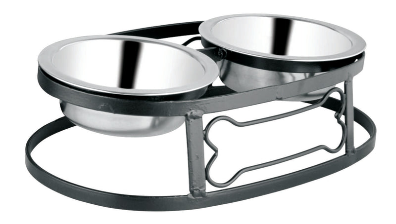 7055*  16ozs Double Dog Bowl with Stand